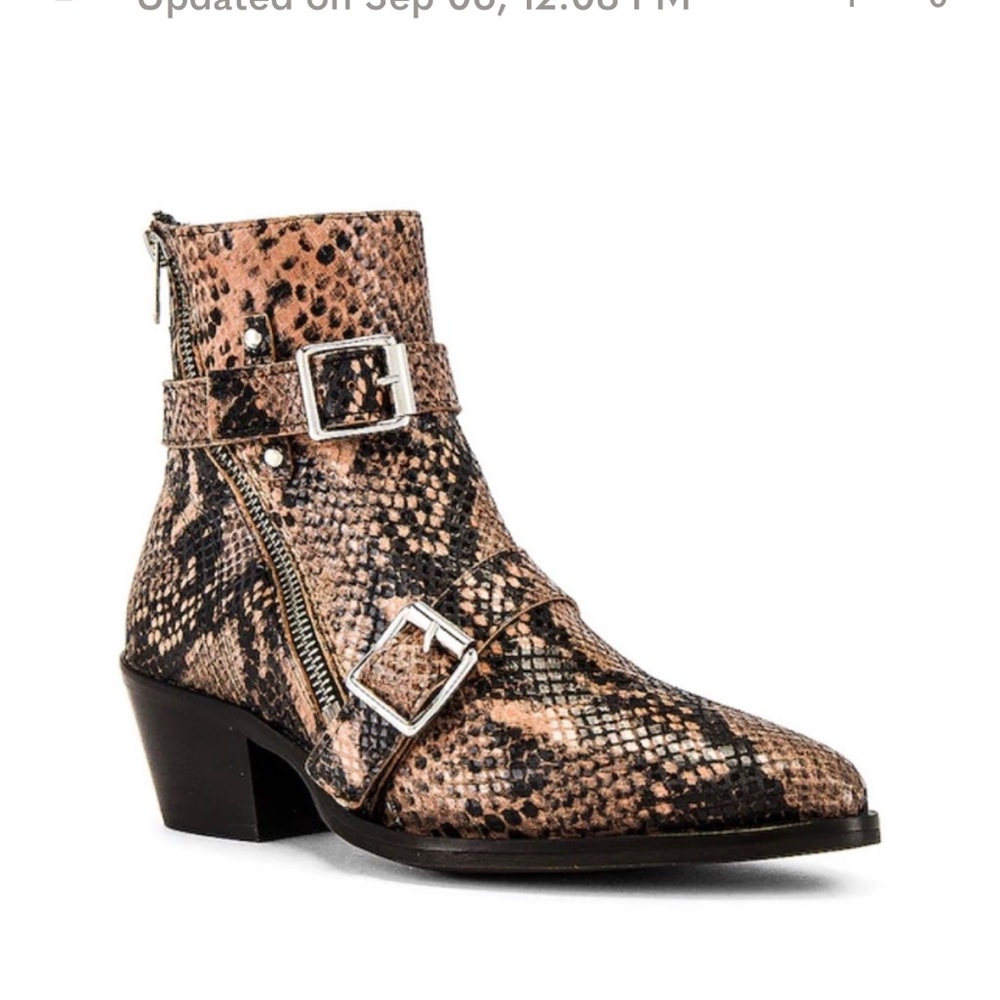 AllSaints Lior Bootie in Taupe Snake Size 5